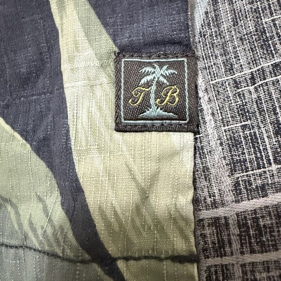 TOMMY BAHAMA 100% Silk Hawaiian Aloha Shirt Men’s XXL Blue Tropical Short Sleeve - Picture 12 of 13